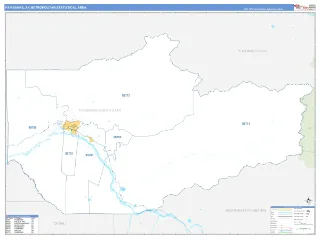 Fairbanks Metro Area Business Reference style ZIP Code wall map