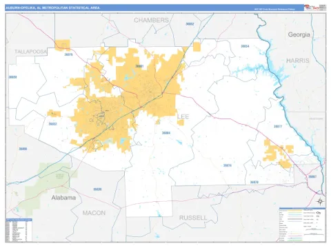 Auburn-Opelika metro area map