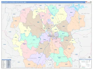 Montgomery Metro Area ColorCast style ZIP Code wall map