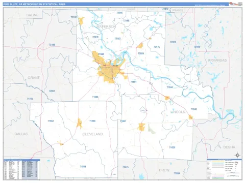 Pine Bluff metro area map
