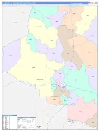 Flagstaff Metro Area ColorCast style ZIP Code wall map