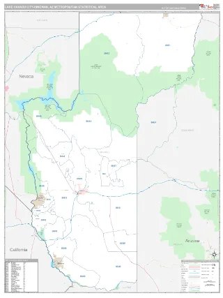 Lake Havasu City-Kingman Metro Area Classic style ZIP Code wall map