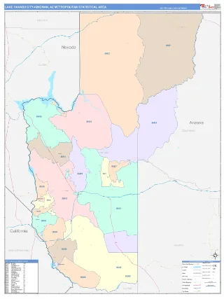 Lake Havasu City-Kingman Metro Area ColorCast style ZIP Code wall map