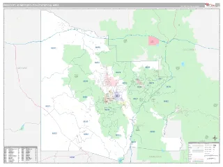 Prescott Metro Area Classic style ZIP Code wall map