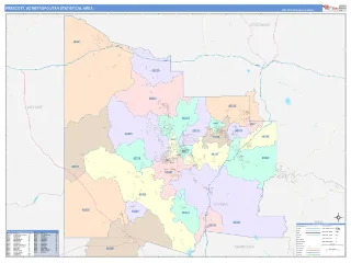 Prescott Metro Area ColorCast style ZIP Code wall map