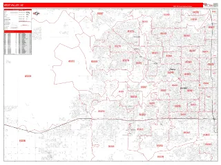 West Valley Metro Area RedLine style ZIP Code wall map