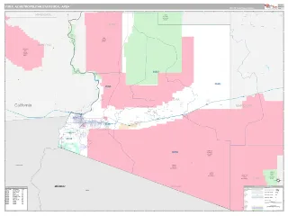 Yuma Metro Area Classic style ZIP Code wall map
