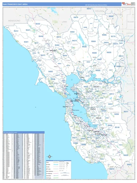 Bay Area metro area map