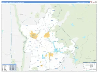 Chico Metro Area Business Reference style ZIP Code wall map
