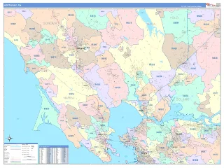 North Bay Metro Area ColorCast style ZIP Code wall map