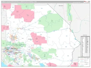 Riverside-San Bernardino-Ontario Metro Area Classic style ZIP Code wall map