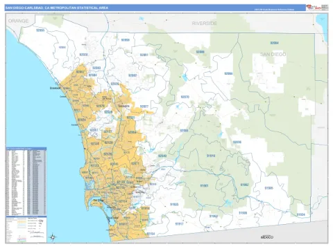 San Diego-Carlsbad metro area map