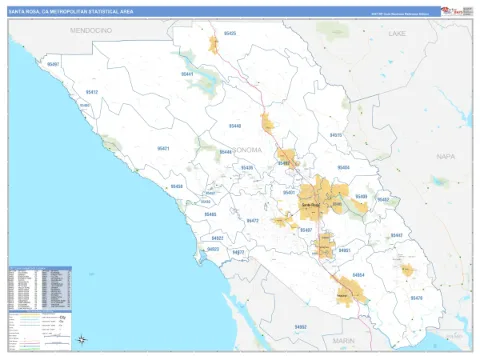Santa Rosa metro area map