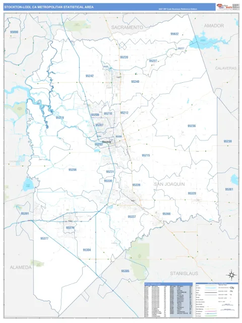 Stockton-Lodi metro area map