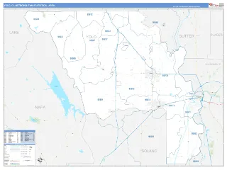 Yolo Metro Area Business Reference style ZIP Code wall map