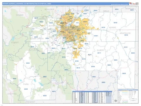 Denver-Aurora-Lakewood metro area map