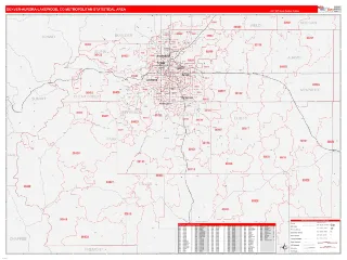 Denver-Aurora-Lakewood Metro Area RedLine style ZIP Code wall map