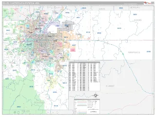 Denver Metro Area Classic style ZIP Code wall map