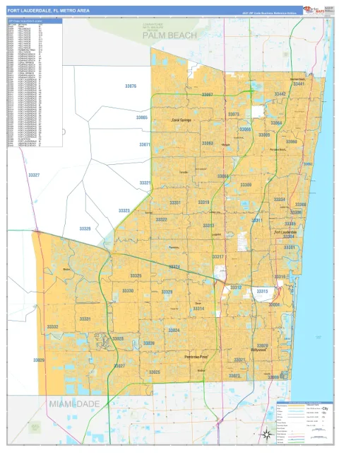 Fort Lauderdale metro area map