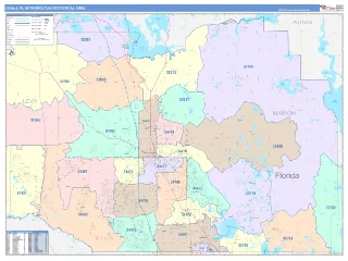 Ocala Metro Area ColorCast style ZIP Code wall map