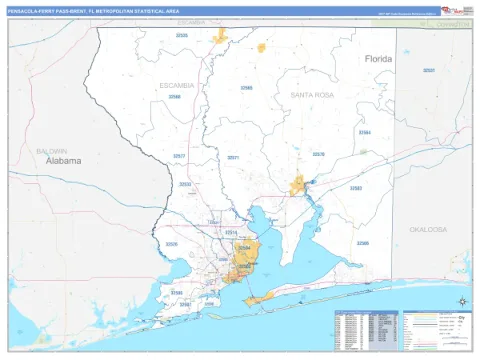 Pensacola-Ferry Pass-Brent metro area map