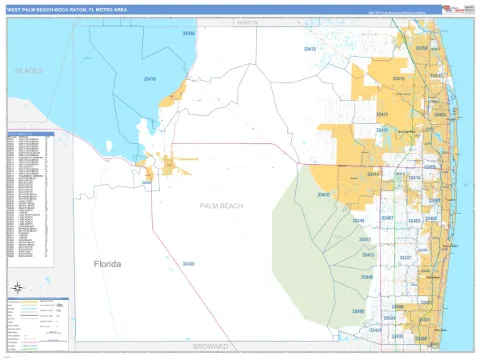 West Palm Beach-Boca Raton metro area map