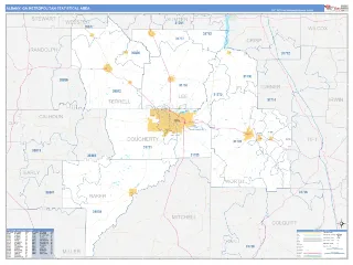 Albany Metro Area Business Reference style ZIP Code wall map
