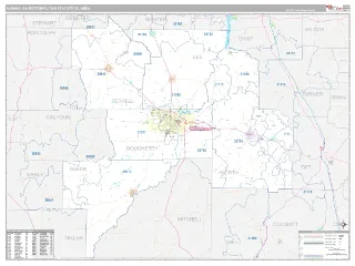Albany Metro Area Classic style ZIP Code wall map