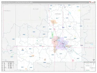 Waterloo-Cedar Falls Metro Area Classic style ZIP Code wall map