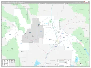 Idaho Falls Metro Area Classic style ZIP Code wall map