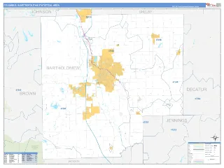 Columbus Metro Area Business Reference style ZIP Code wall map