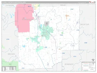 Columbus Metro Area Classic style ZIP Code wall map