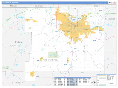 South Bend metro area map
