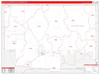 Manhattan Metro Area RedLine style ZIP Code wall map