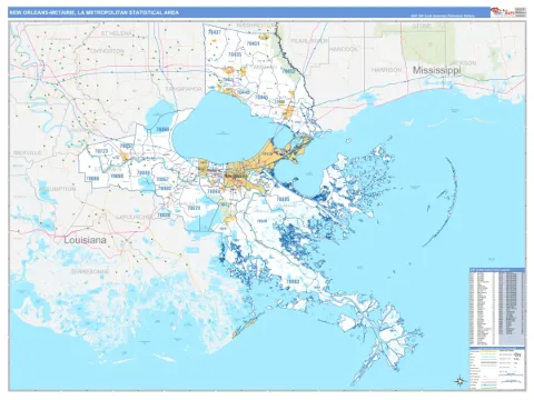 New Orleans-Metairie metro area map