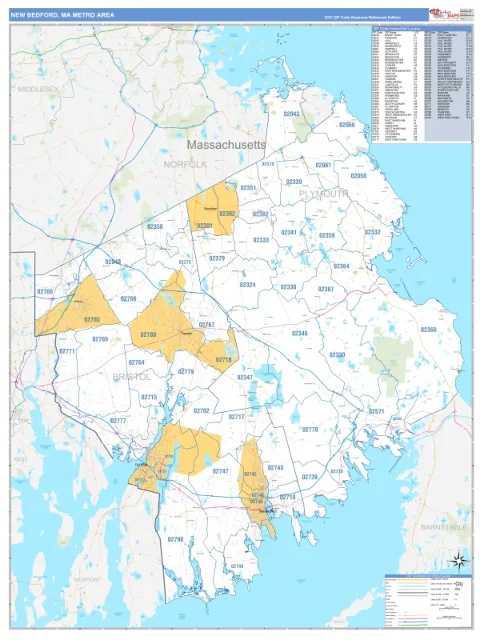 New Bedford metro area map