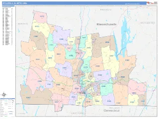 Springfield Metro Area ColorCast style ZIP Code wall map