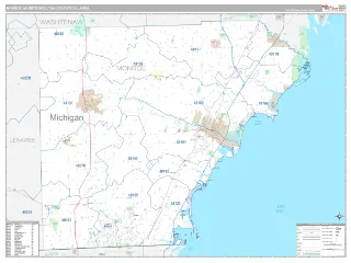 Monroe Metro Area Classic style ZIP Code wall map