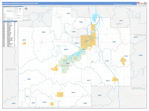 Saginaw metro area map