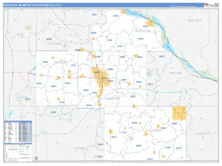 Rochester Metro Area Business Reference style ZIP Code wall map