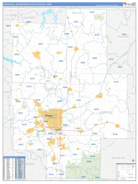 Springfield metro area map