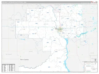 Bismarck Metro Area Classic style ZIP Code wall map