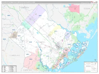 Atlantic City-Hammonton Metro Area Classic style ZIP Code wall map