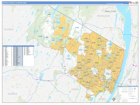 Bergen-Passaic metro area map