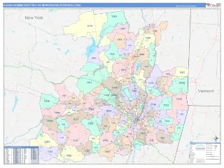 Albany-Schenectady-Troy Metro Area ColorCast style ZIP Code wall map