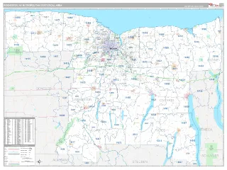 Rochester Metro Area Classic style ZIP Code wall map