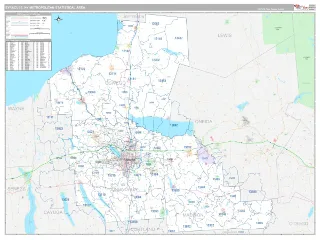 Syracuse Metro Area Classic style ZIP Code wall map