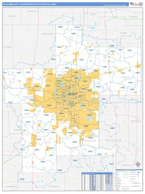 Oklahoma City metro area map