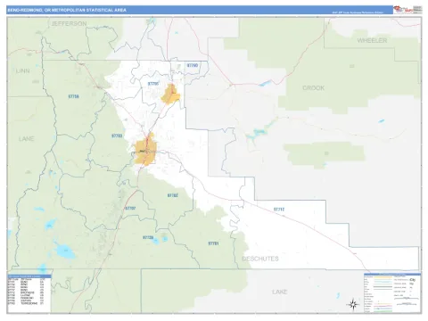 Bend-Redmond metro area map