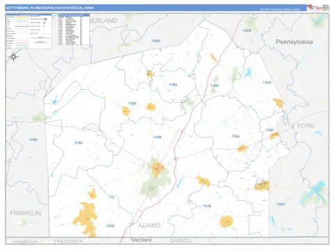 Gettysburg metro area map